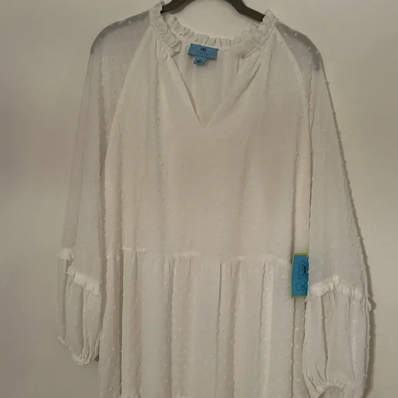 🎈3/$25🎈NWT CeCe Clip Dot Ruffled Shift Dress - Picture 4 of 11